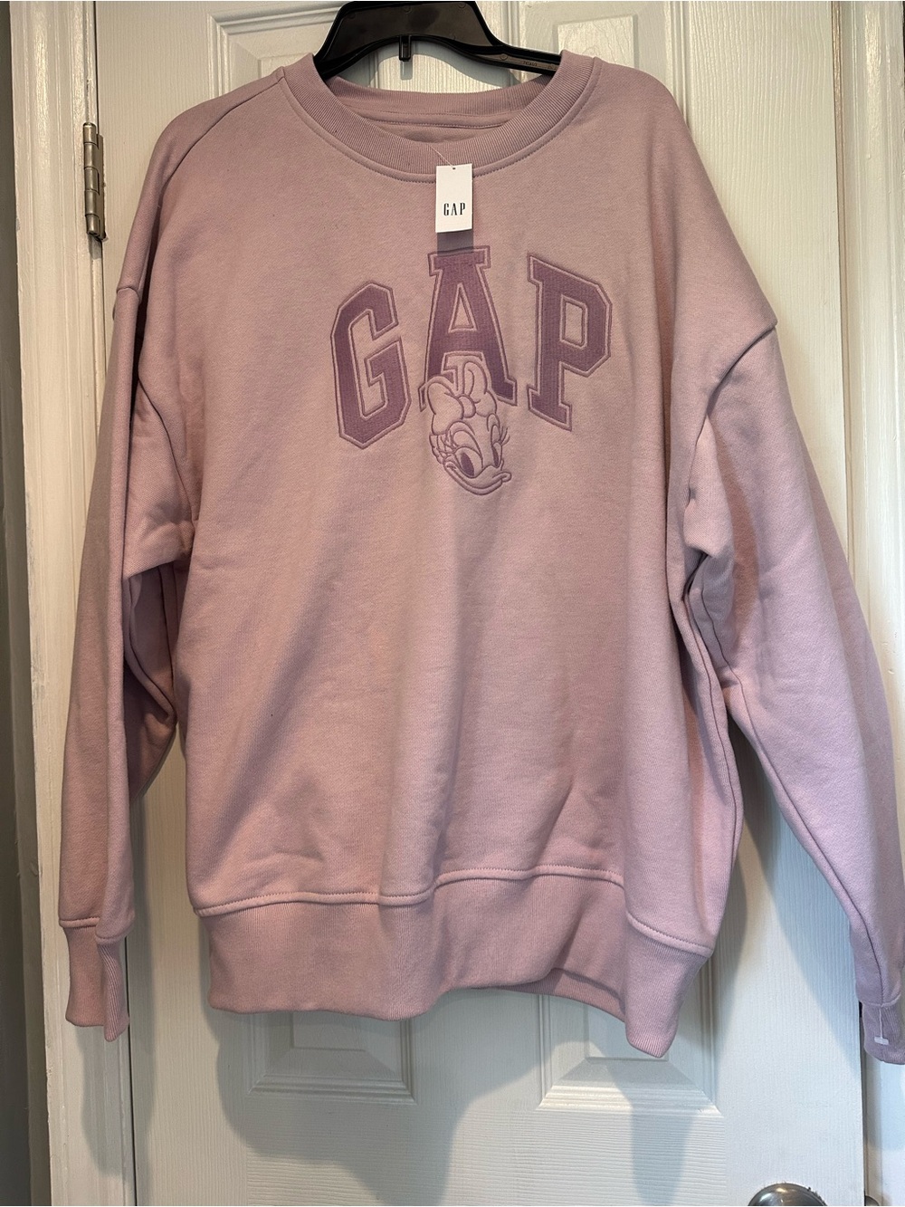 Gap × Disney unisex VintageSoft Logo Sweatshirt color Pale Plum size L -Adult-